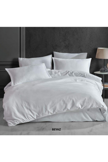 Beyaz Eco Saten Nevresim Takımı 